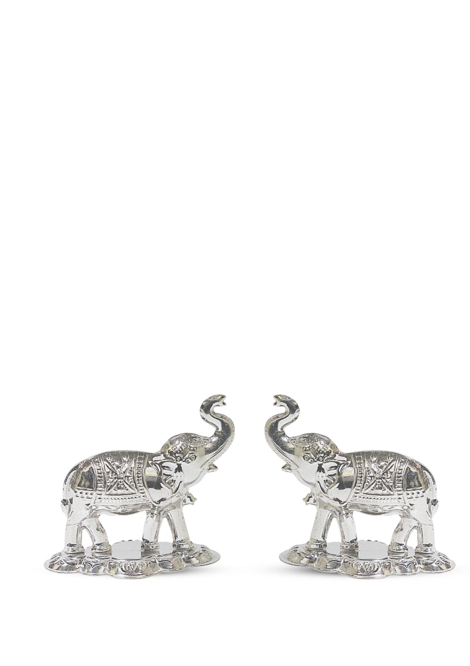 Silver Elephant Pair